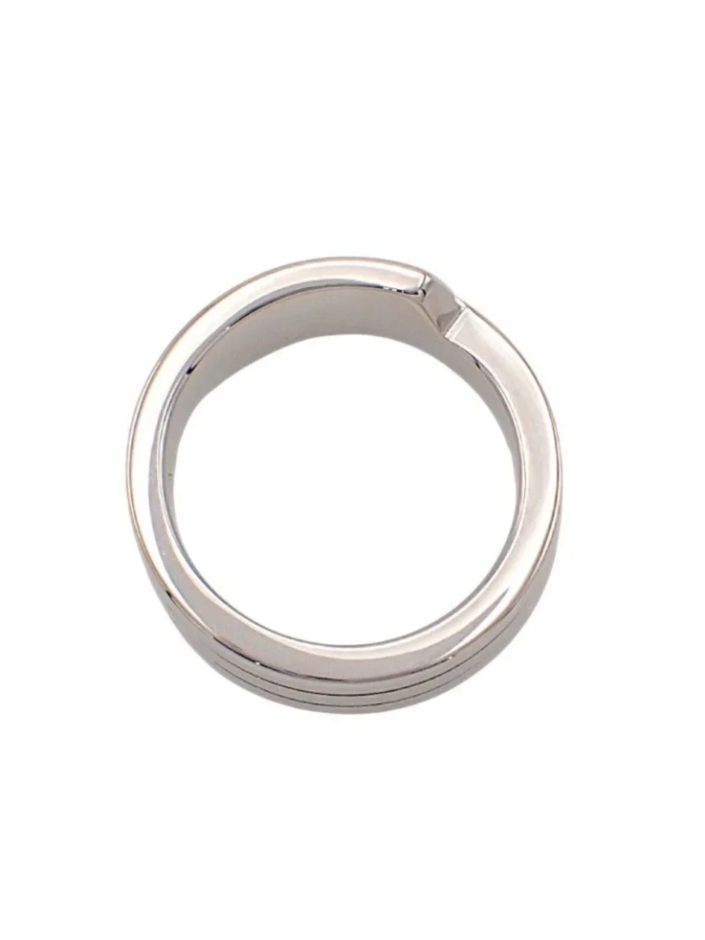 Hermes Italique Ring Actual 54 Vintage 925 Sterling Silver Logo Black Simple